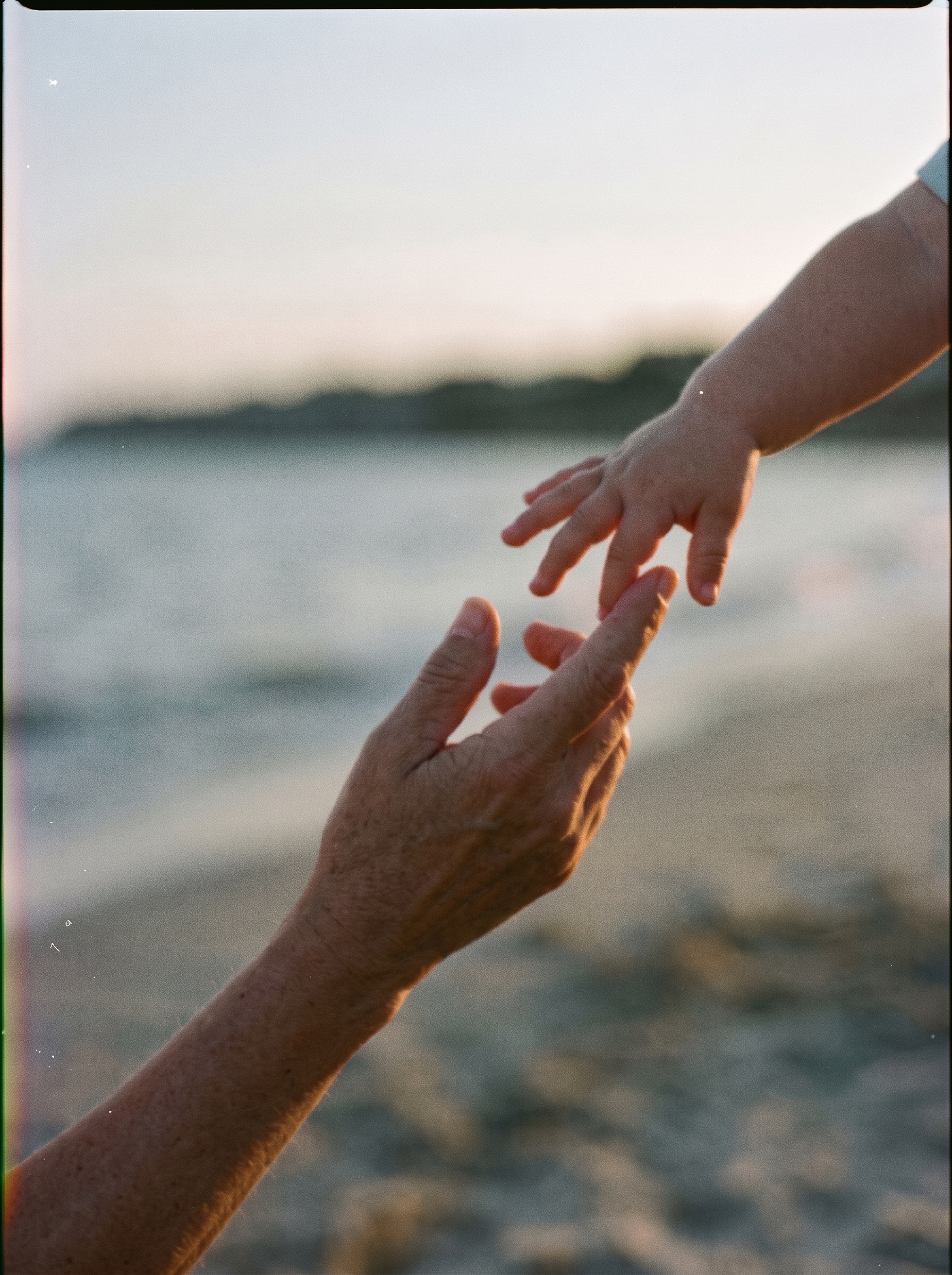 Karin with her son at the sea